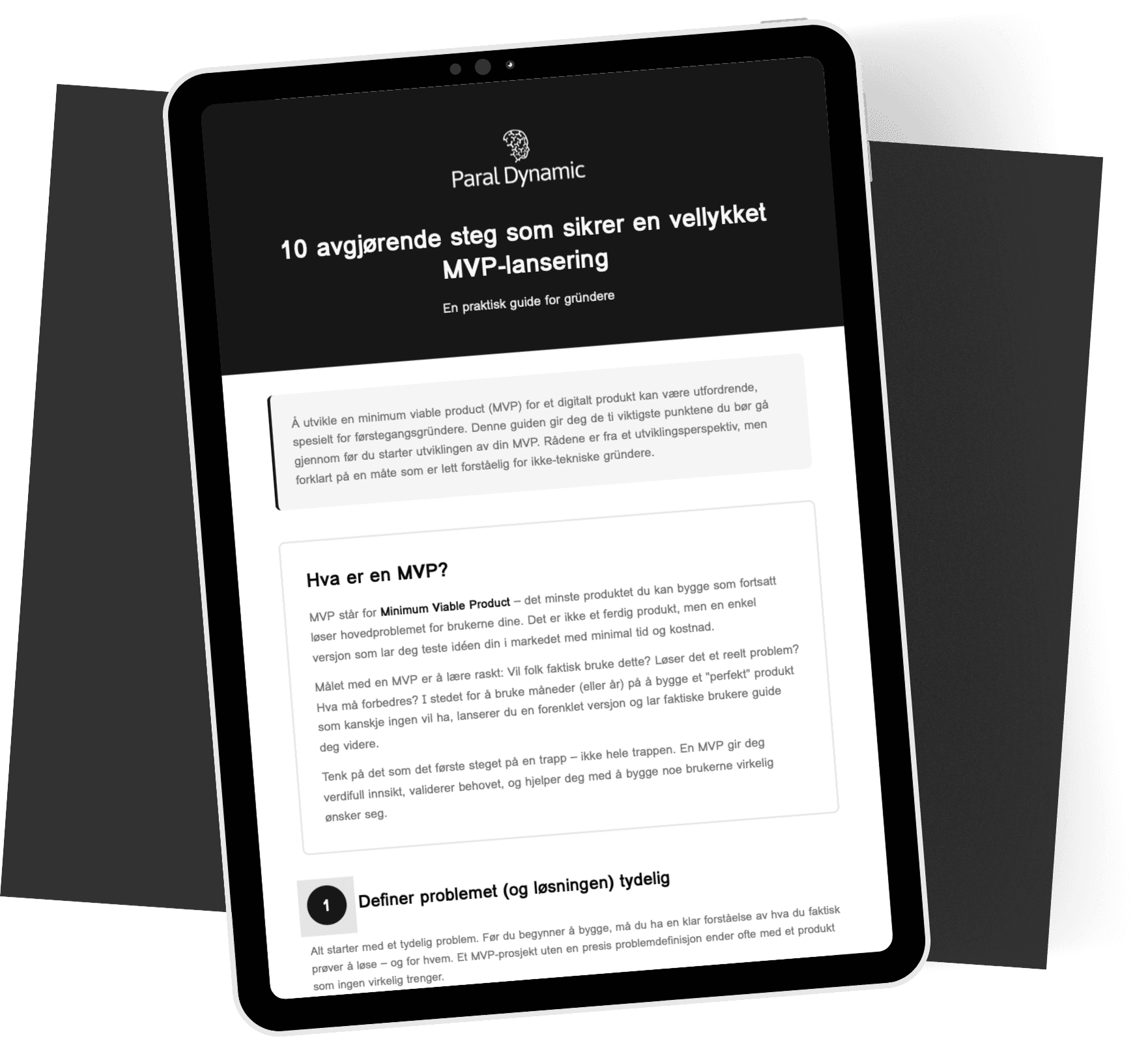 MVP Sjekkliste Guide fra Paral Dynamic